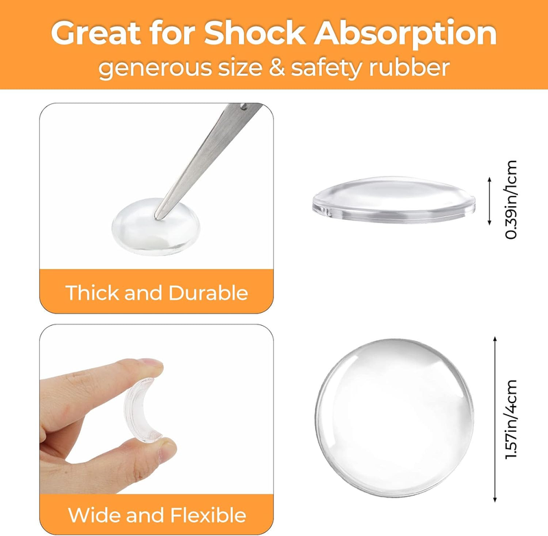 Door Stoppers Wall Protector, Highly Shock Absorbent, Quiet & Reusable Door Stop