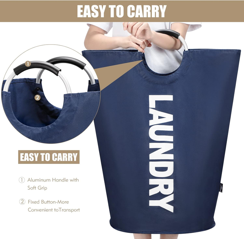 90L Large Laundry Basket, Collapsible Laundry Bag, Freestanding Tall Clothes Ham