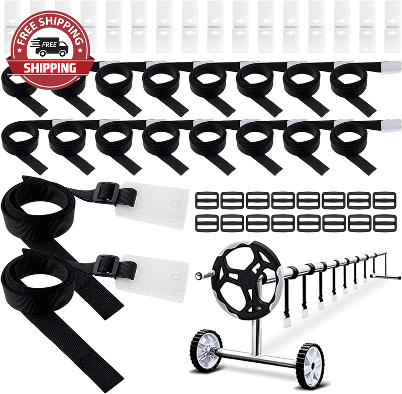 48 Pcs Pool Solar Cover Reel Attachment Straps Kit Solar Cover Reel Straps Solar