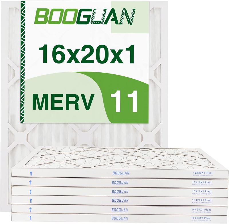 16x20x1 Air Filter MERV 11 Pleated HVAC AC Furnace Air Filters Replacement | 6-P