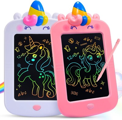 2 Pack 8.5-Inch LCD Writing Tablet for Kids, Unicorn Drawing Board Best Gift