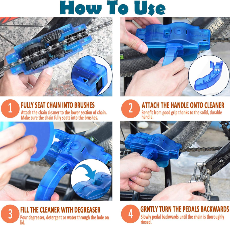Bike Chain Cleaner, Bike Cleaning Kit, Chain Cleaner for Cycling, Suitable for M