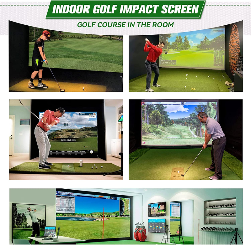 Golf Simulator Impact Screen: Golf Hitting Net with 32 Pcs Grommets Holes for Ho