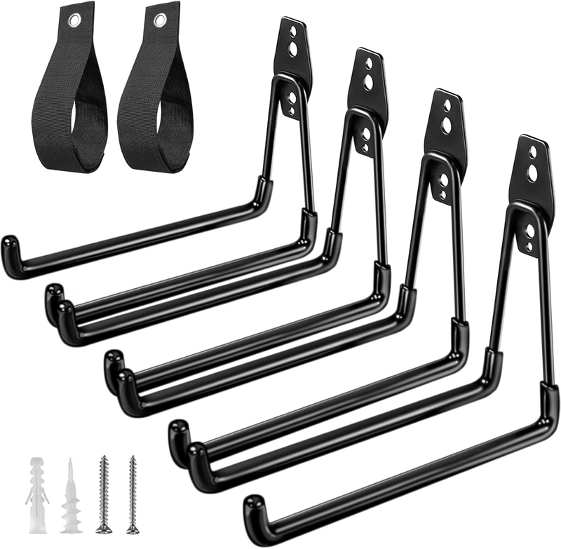 Heavy Duty Garage Hooks 4 Pack, 7.7 inch U Shaped Long Hanger, with 2 Extension