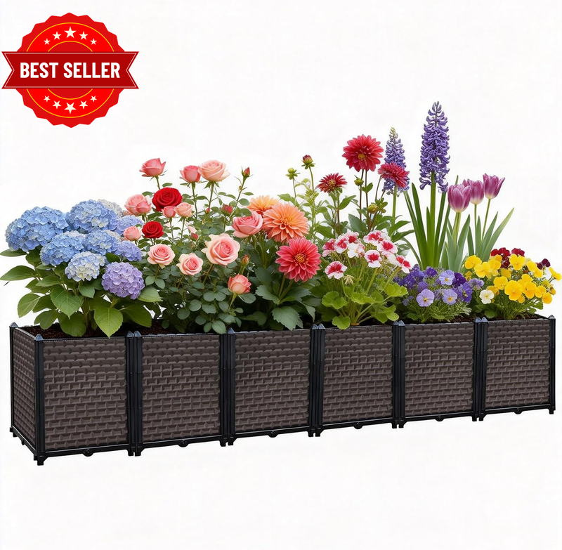 Giant Raised Garden Bed Self Watering Kit 50Cm Deep, 240Cm Family-Size Outdoor P