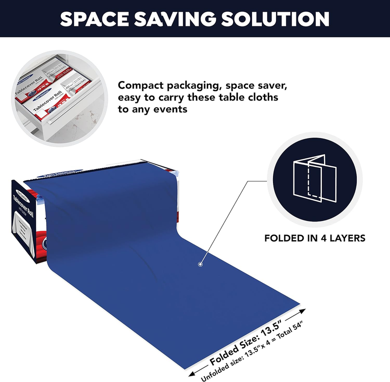 Heavy Duty Plastic Banquet Table Roll Available in 27 Colors, 54" X 100' with Sl