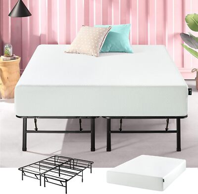 ZINUS 10 Inch Green Tea Memory Foam Mattress and SmartBase Metal Mattress Founda
