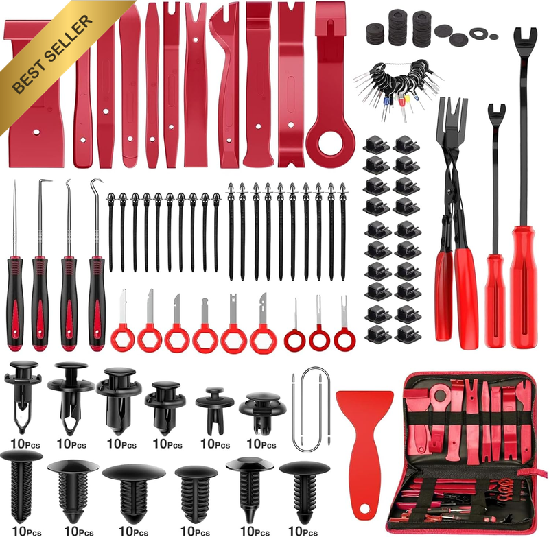 238Pcs Trim Removal Tool Kit, Car Panel Door Window Audio Pry Tool Kit, Auto Cli