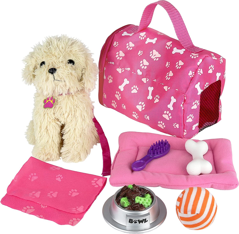 Toy Puppy for Kids, 9 Piece Play Dog Set, Girls 3-6 Years Ol