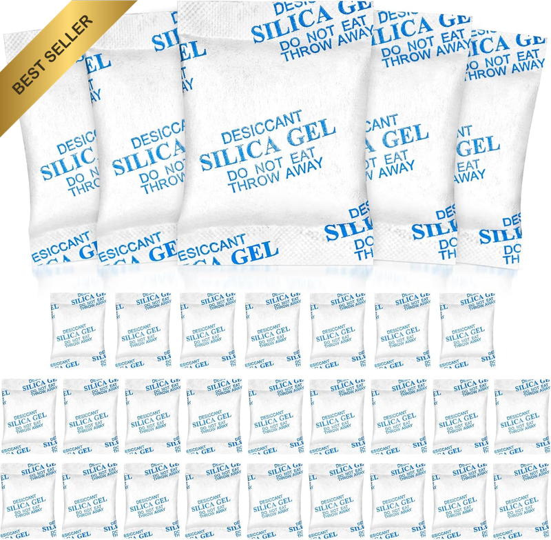 10 Gram [30 Packets] Silica Gel Packets - Reusable Desiccant Moisture Absorbers