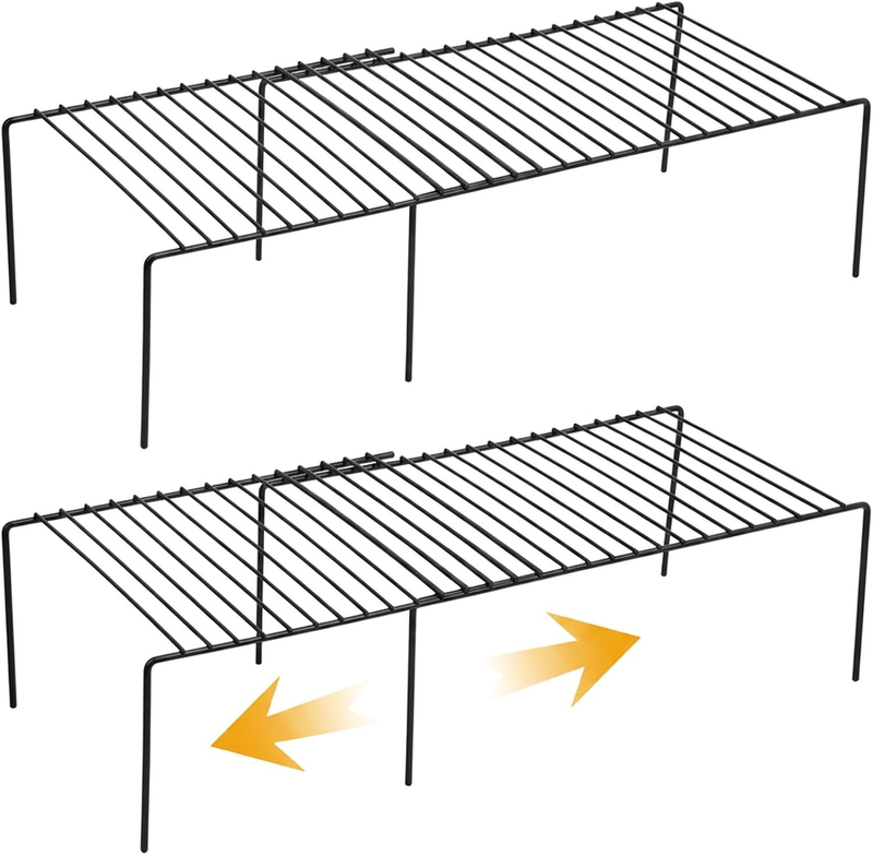 Shelf for Kitchen Cabinet Pantry Drawer Utensils Black Metal Wire Organizer