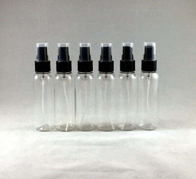 2 oz Clear Plastic Spray Bottle With Cap, Fine Mist Pump Sprayer (Pack of 6)