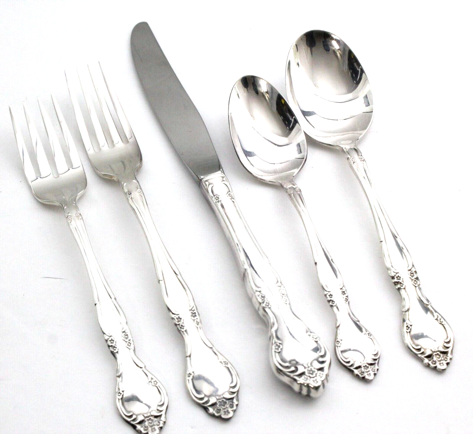 5 PIECE PLACE SETTING Oneida Community   AFFECTION  Silver Plate 1960  Flatware