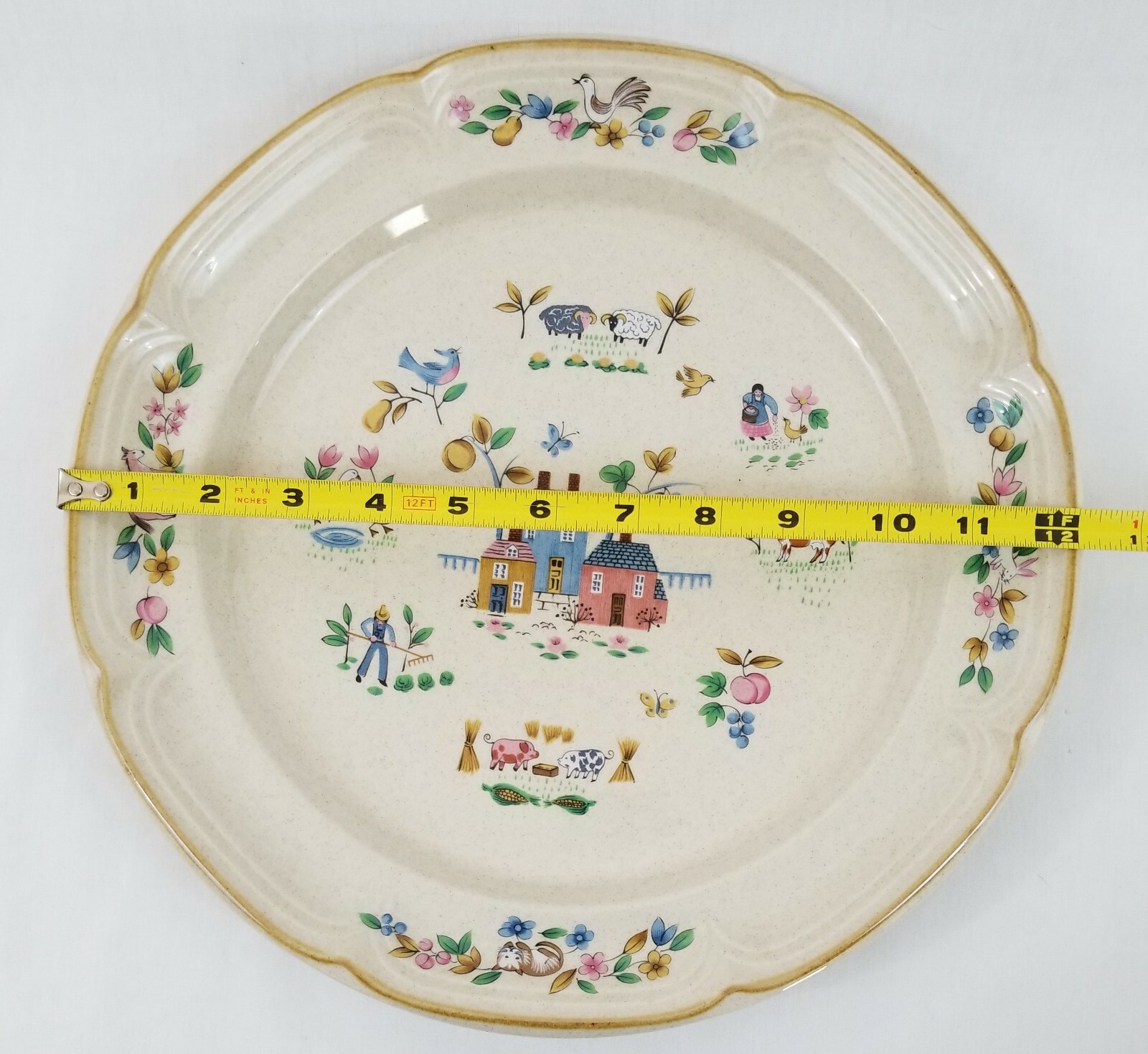 International Heartland Stoneware Made in Japan Large Serving Plate 12