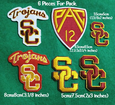 USC Troja6Pcs Per Pack Sport Embroidery Logo iron,sew,Patch,(From Thai by USPS)