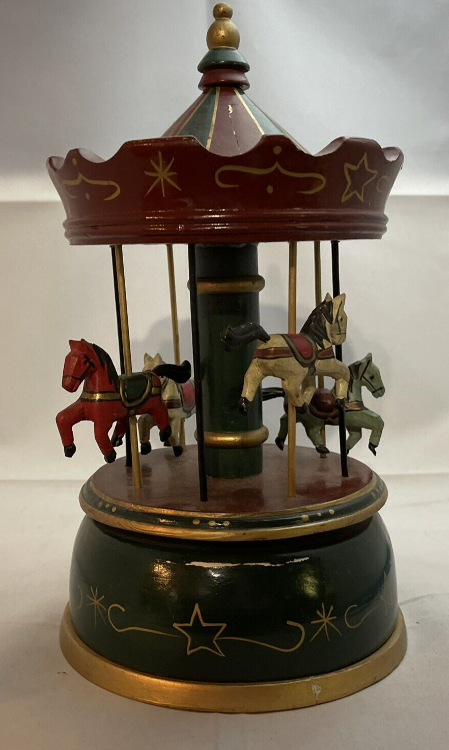 【廃盤】Merry goround REDDISH COLLECTORS … Mr. Christmas Merry Go Round Carousel Red Gold Green Top