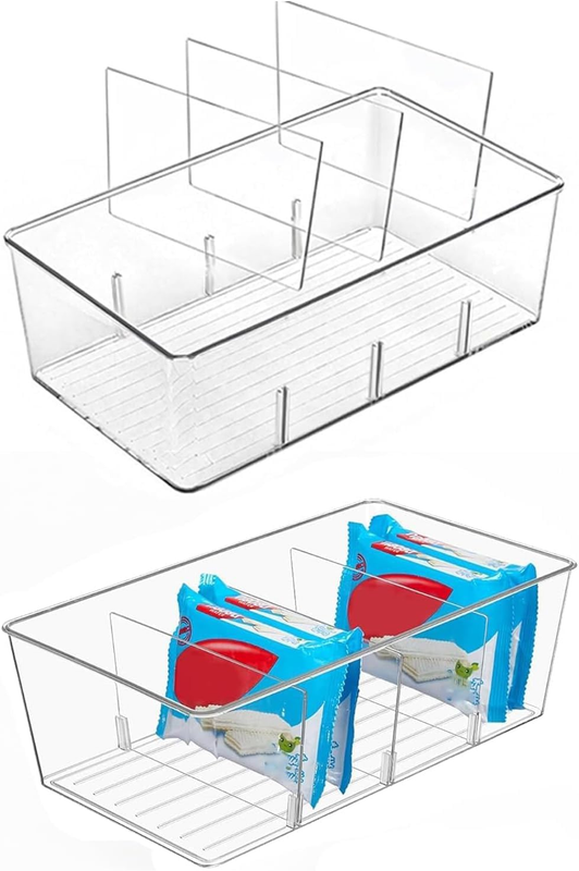 Pantry Organizers and Storage - 2 Pcs Kitchen Organizers with 4 Compartments - C