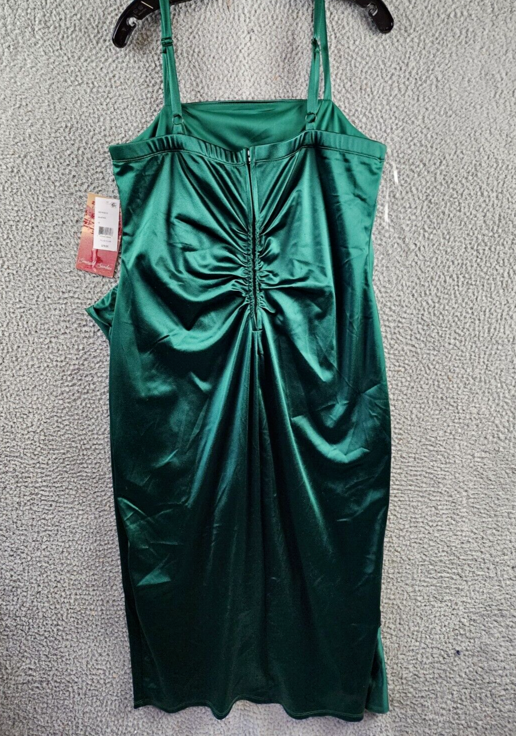 Emerald Sundae Trendy Plus Size Ruffled Midi Dress Women's 16 Hunter Back Zip - Picture 12 of 14