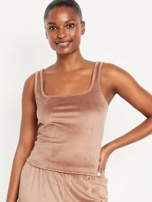 Old Navy Women s Velour Pajama Lounge Tank Top Brown Size Small or 2X $20
