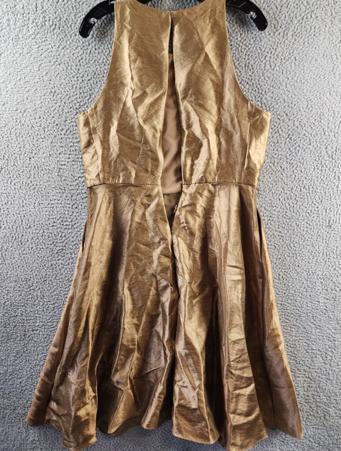 Lauren Ralph Lauren Metallic Twill Cocktail Dress Women's 12 New Bronze Back Zip - Picture 11 of 13