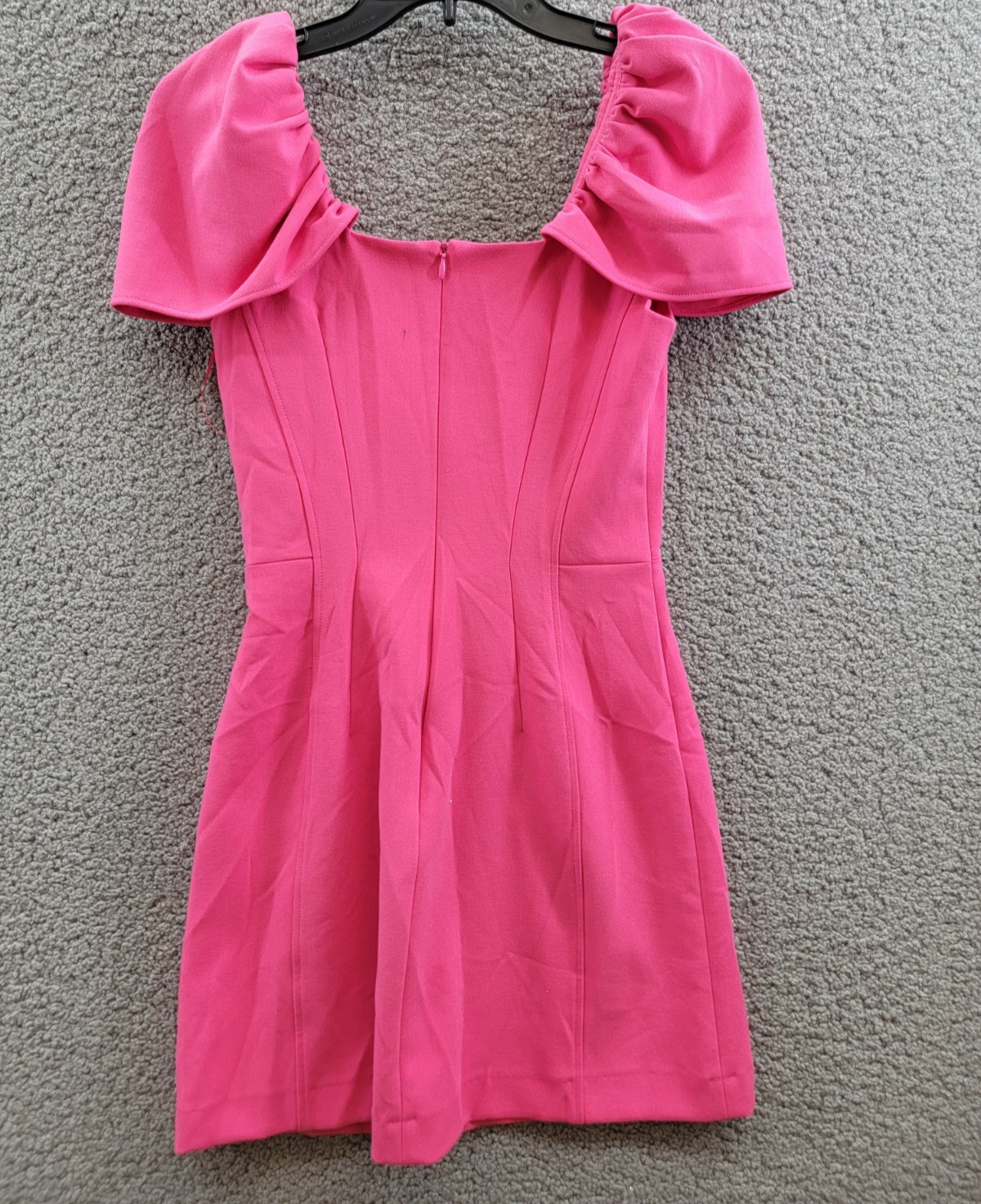 French Connection Whisper Gathered-Sleeve Dress Women's 0 Raspberry Sorbet S/S - Picture 11 of 16