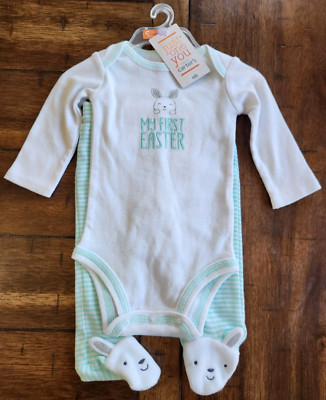 Easter Set My First Bodysuit Pant Bunny Just One You Boy Girl Carters Tail NEW