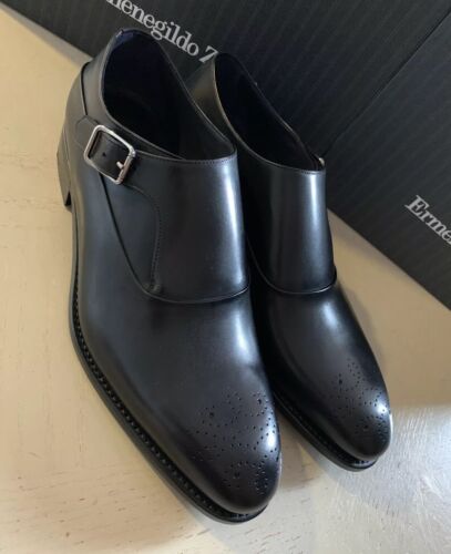 Pre-owned Ermenegildo Zegna $1350  Couture Monk Brogues Leather Shoes Black 11.5 Us Ita