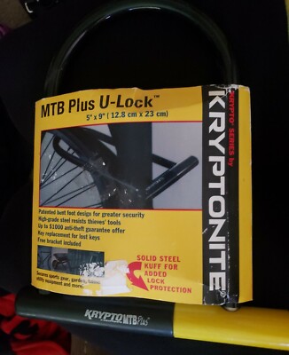 Kryptonite MBT bike lock 5'' x 9''  Solid steel kuff Never Used  Safety Gift