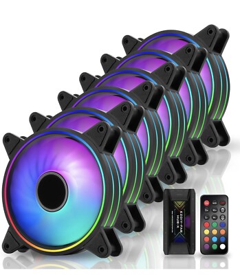 EZDIY-FAB Moonlight 120mm RGB Case Fan with Fan Hub X and Remote Motherboard Aur