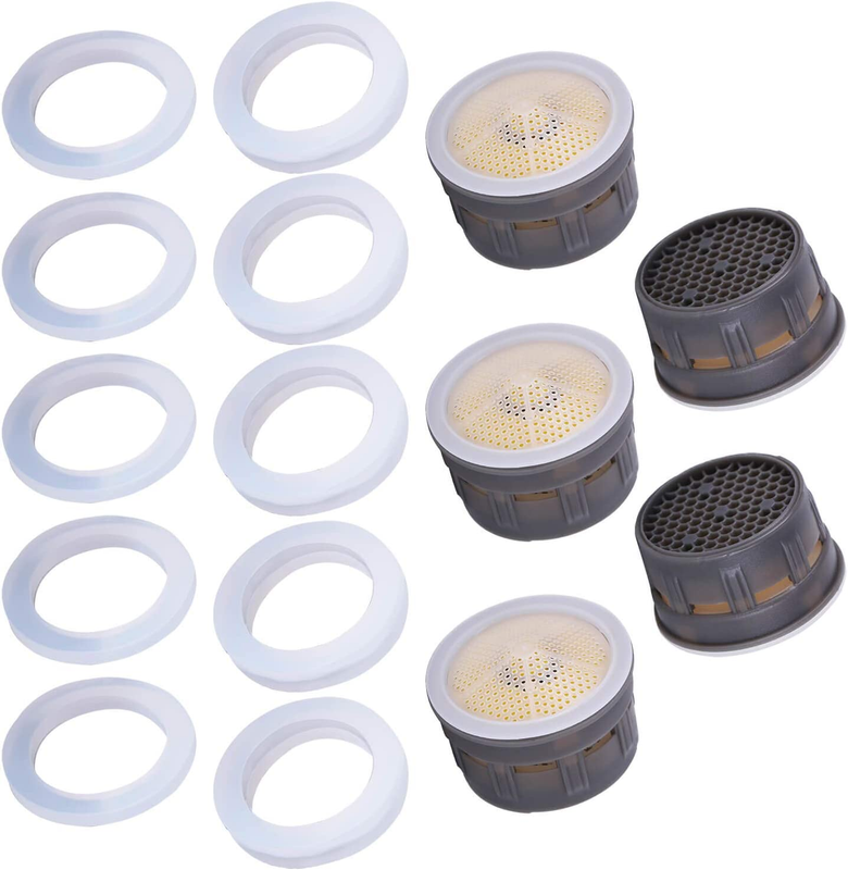 5 Pack 1.5 GPM Regular Size Water-Saving Sink Faucet Aerator Insert Replacements