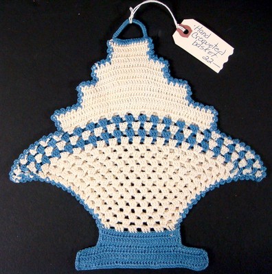 HAND CROCHETED BASKET OPENS OUT SPRING CROCHET FLOWER BASKET EASTER EGG BASKET