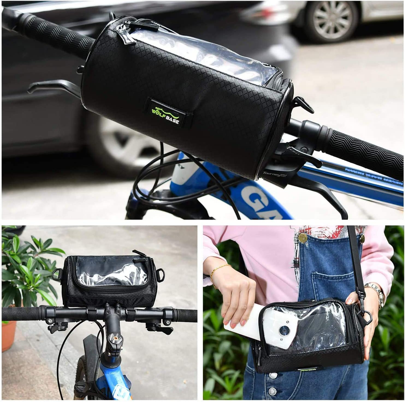 Bike Handlebar Bag, Waterproof Phone Cycling Mount Front Bags, Bicycle Storage