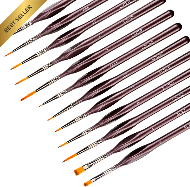 9 Pieces Fine Detail Paint Brush Miniature Painting Brushes Kit Mini Paints Brus