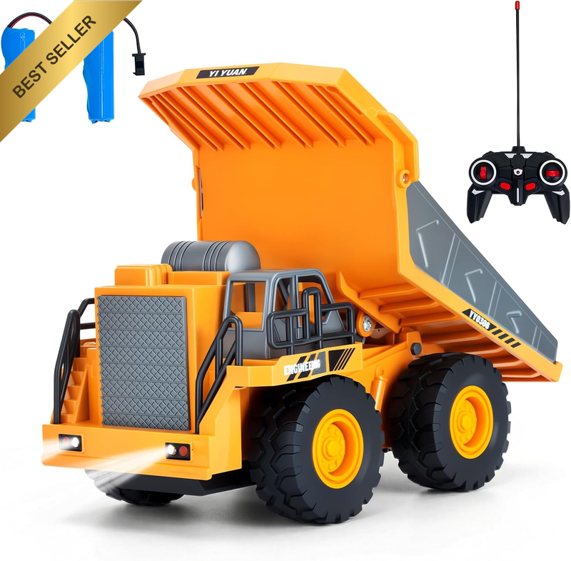 Remote Control Dump Truck for Boys 3-5, RC Truck Construction Vehicle Toys with