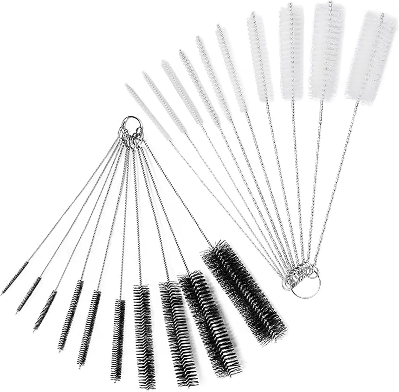 2 Set Mini Pipe Cleaner Brush Stainless Steel Nylon Straw Cleaning Tool