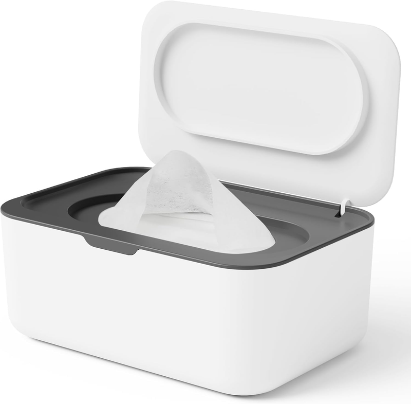 Wipes Dispenser, Refillable Wipe Container, Keeps Wipes Fresh, One-Handed Operat