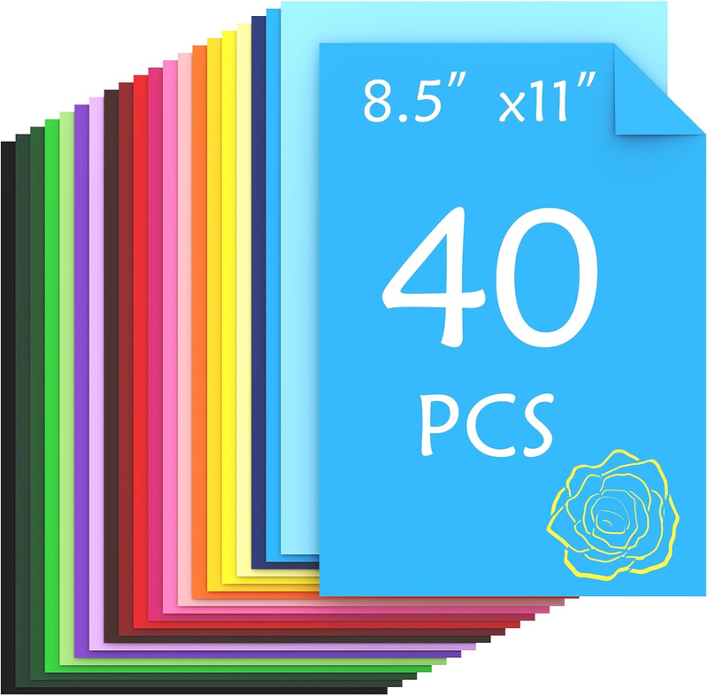 Ftumertly 40 Sheets Colored Cardstock 8.5x11 180gsm 20 Colors Paper for Crafts
