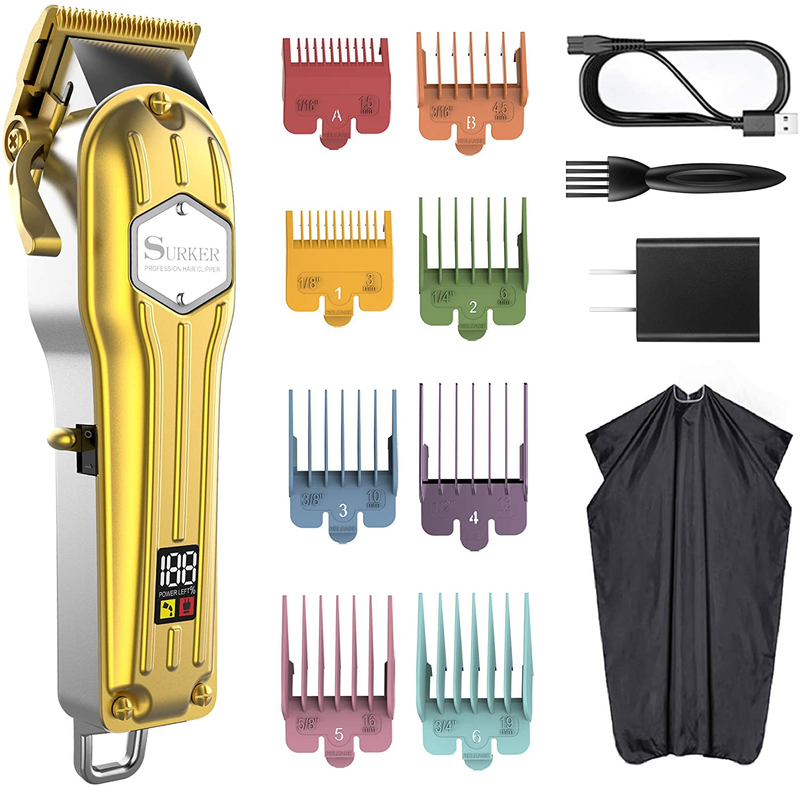 SURKER Hair Clippers for Men Trimmer Rechargeable Cordless Quiet Beard Clipper