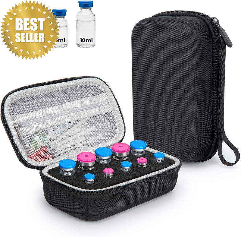 10-Slots Insulin Vial Protector Case for Fridge, Peptide Case for Fridge