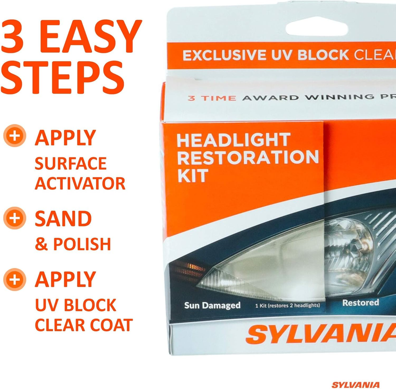 - Headlight Restoration Kit - 3 Easy Steps to Restore Sun Damaged Headlights wit