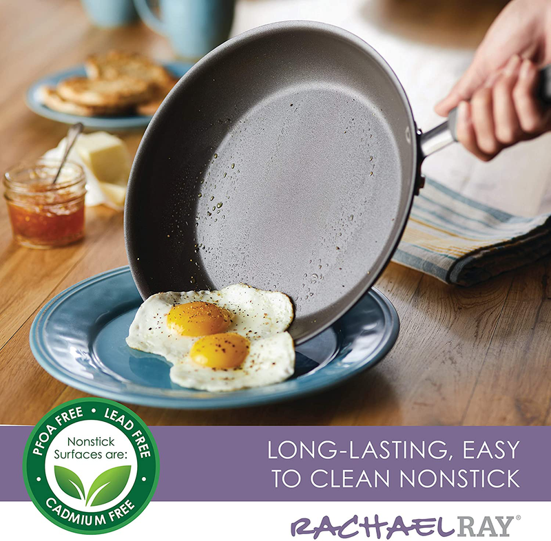Rachael Ray 12-Piece Aluminum Nonstick Pots Pans Cookware Set Lavender