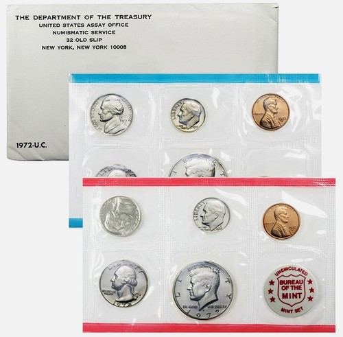 1972 P&D U.S Mint Set Uncirculated Coins OGP Free Shipping  #1640