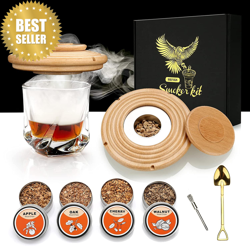 Whiskey Smoker Kit with 4 Flavors Wood Chips