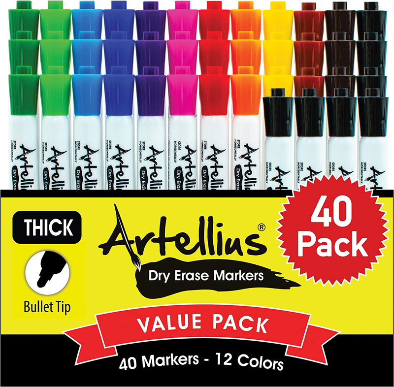 (12 Assorted Colors With 7 Extra Black) - Thick Bar