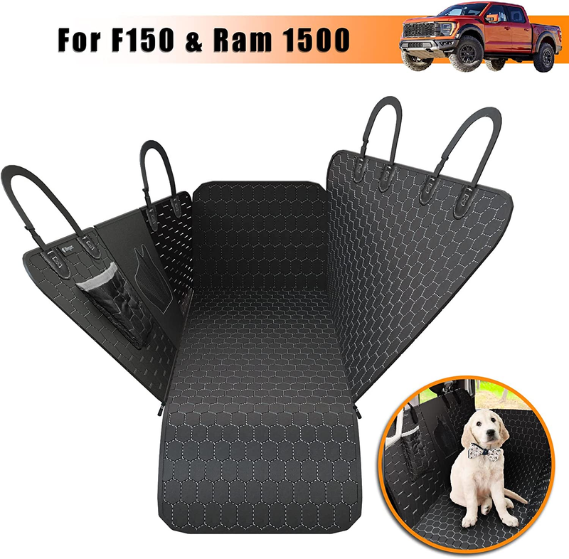 Truck Dog Seat Cover for F150 and Ram 1500 Back Seat with Mesh Window Waterproof