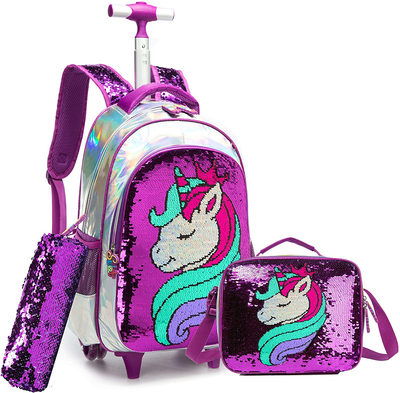 Girls backpack on wheels sale