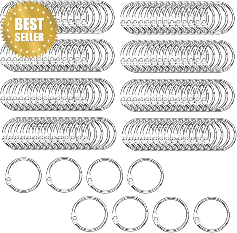 120 Pcs Metal Binder Rings, 3Cm Loose Leaf Binder Ring, Metal Rings with Opening