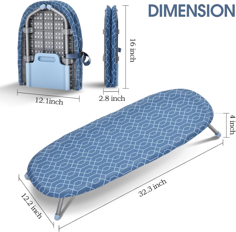 Foldable Ironing Board, Tabletop Small Iron Board, Portable Folding Mini Ironing