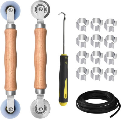 Window Screen Repair Kit, Steel/Nylon Roller Tool with Bearing, Spline Removal H