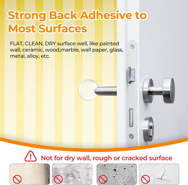 Door Stoppers Wall Protector, Highly Shock Absorbent, Quiet & Reusable Door Stop